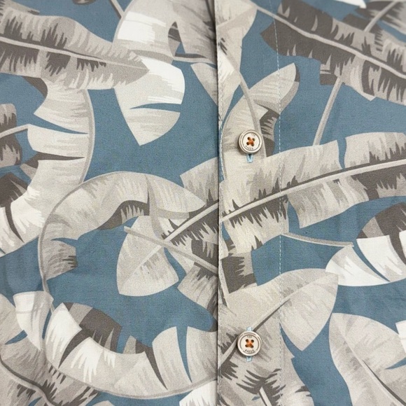 Ted Baker Ramseys Button Down Shirt Men’s XL (Ted 5) Blue Palm Leaf Flip Cuff - Picture 5 of 11
